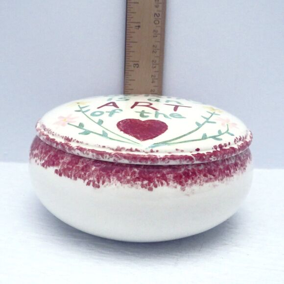 Ceramic Trinket Box for Cooking Lovers, Round Lidded Dish Handmade Kitchen Decor - Picture 4 of 6